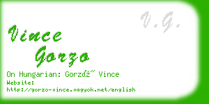 vince gorzo business card